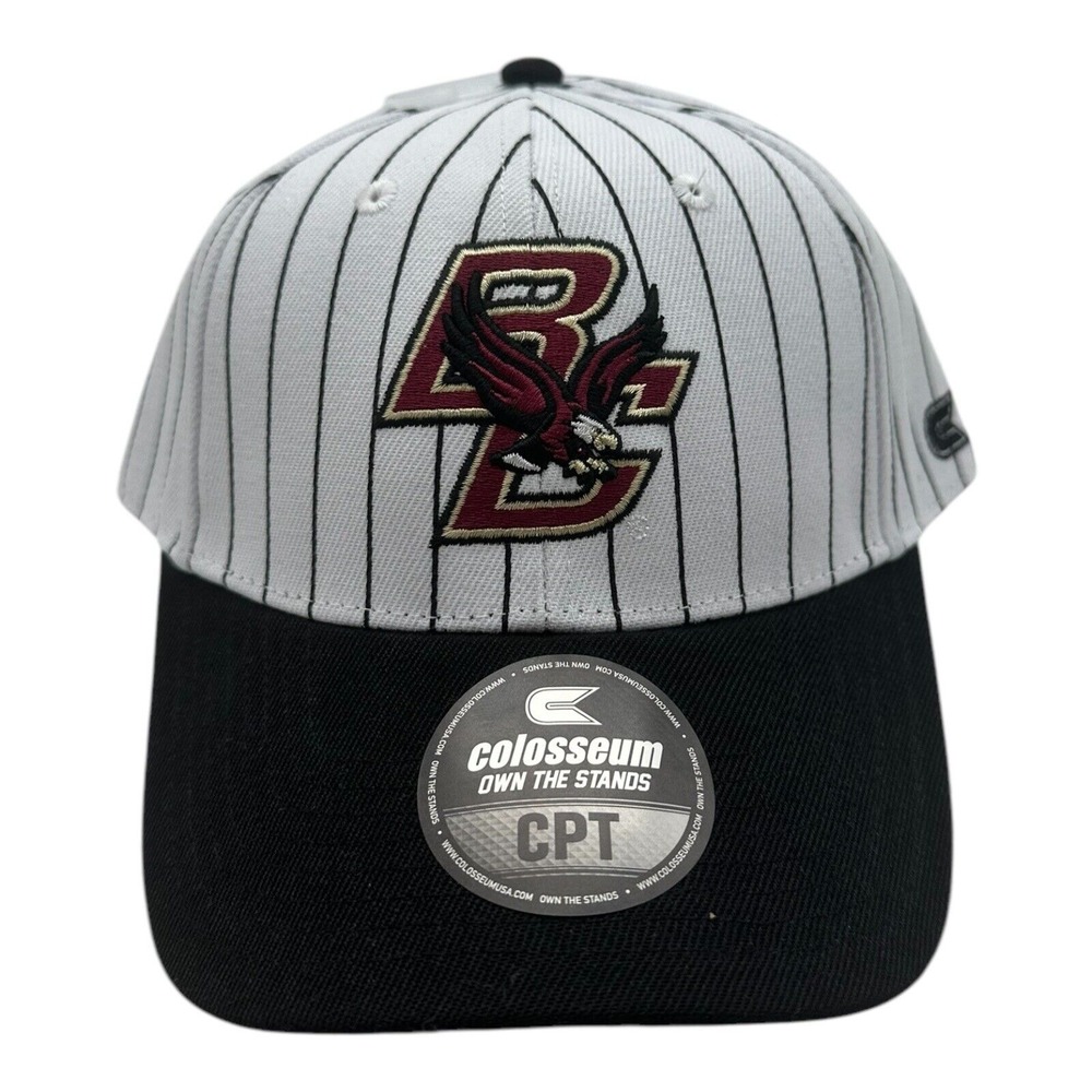 Colosseum Boston College Eagles Hat‎ Cap Snapback Black White Jonah Pinstripe